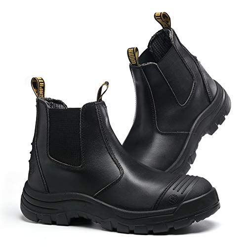 ROCK POSTER Men's Work Boots Steel Toe Soft Toe Waterproof Slip On Anti ...
