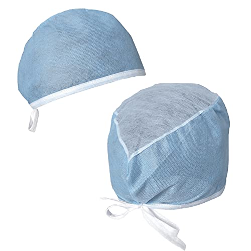 100 Pcs (Blue) Disposable Bouffant Caps, Spun-Bounded Poly - View #13